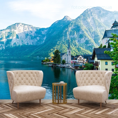 Фотообои для стен Городок в горах от студии интерьерного декора Fotodecor