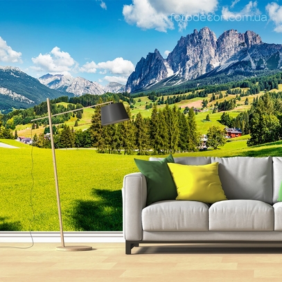 Фотообои для стен Альпийские луга от студии интерьерного декора Fotodecor