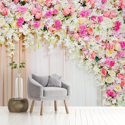 Фотообои для стен Арка из цветов от студии интерьерного декора Fotodecor