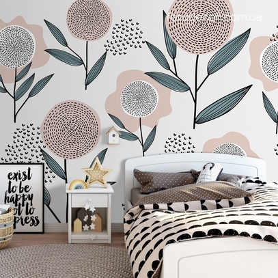 Фотообои для стен Цветы минимализм от студии интерьерного декора Fotodecor