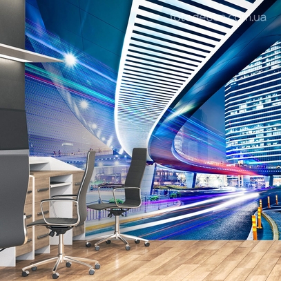 Фотообои для стен Вечерний город от студии интерьерного декора Fotodecor