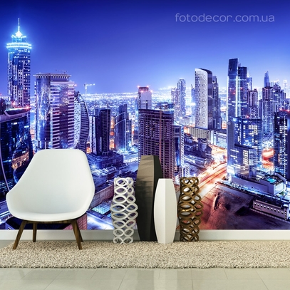 Фотообои для стен Ночной Дубай от студии интерьерного декора Fotodecor