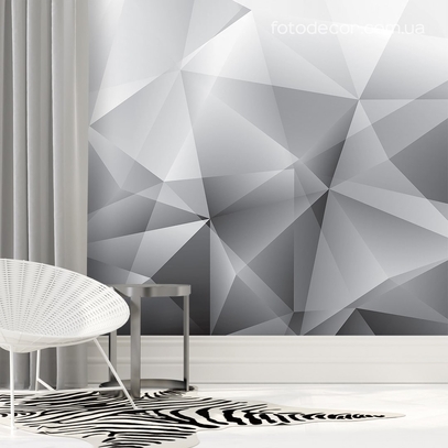 Фотообои для стен Грани серые от студии интерьерного декора Fotodecor
