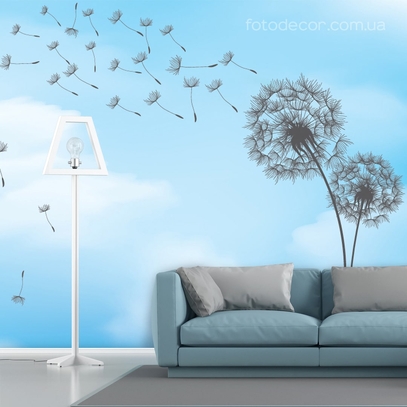 Фотообои для стен Одуванчик в небе от студии интерьерного декора Fotodecor