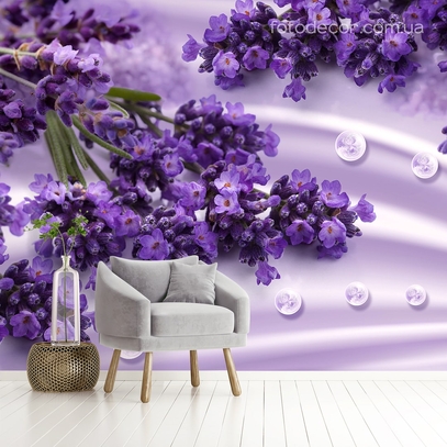 Фотообои для стен Абстракция с лавандой от студии интерьерного декора Fotodecor