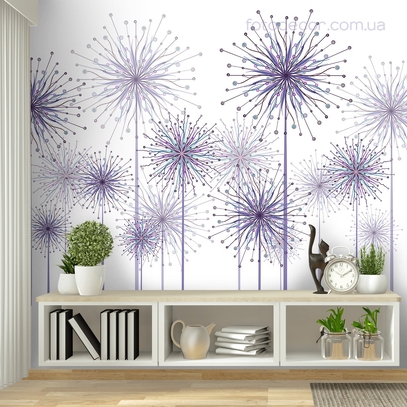 Фотообои для стен Одуванчики в Арт стиле от студии интерьерного декора Fotodecor