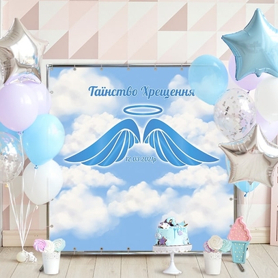 Фотозона На крещение мальчику от магазина  Fotodecor