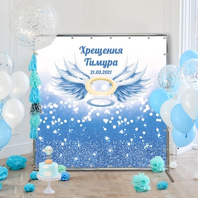 Фотозона Голубые блёстки от магазина  Fotodecor