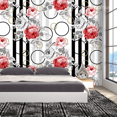 Фотообои для стен Абстракция из роз от студии интерьерного декора Fotodecor