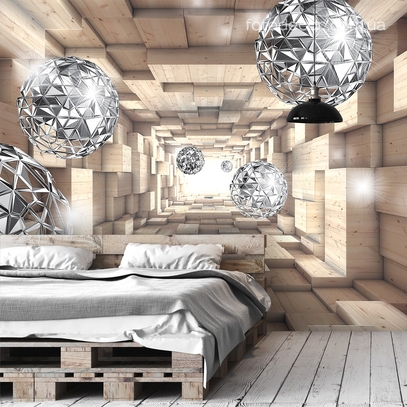 Фотообои для стен Деревянный коридор от студии интерьерного декора Fotodecor