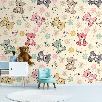 Фотообои для стен Нарисованные мишки от студии интерьерного декора Fotodecor