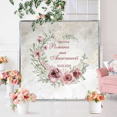 Фотозона С мраморным фоном от магазина  Fotodecor