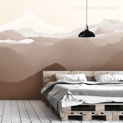 Фотообои для стен Горы в бежевых тонах  от студии интерьерного декора Fotodecor