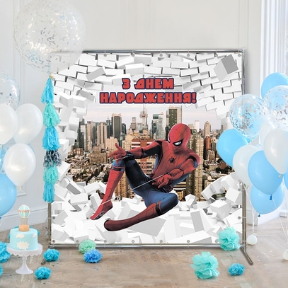 Фотозона Человек паук от магазина  Fotodecor