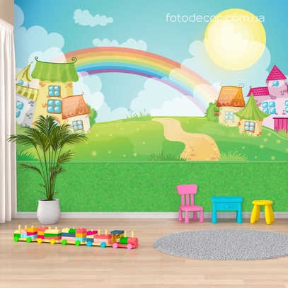 Фотообои для стен Радуга в сказочной стране от студии интерьерного декора Fotodecor