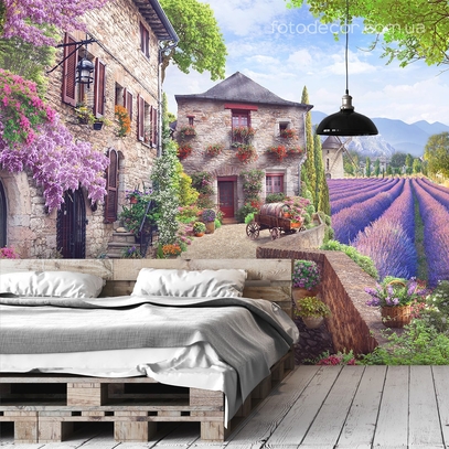 Фотообои для стен Дворик в Провансе от студии интерьерного декора Fotodecor