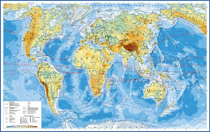 Фотообои на стену Физическая карта выбрать в магазине Fotodecor