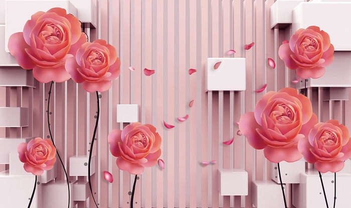 Фотообои на стену Красные розы выбрать в магазине Fotodecor